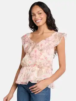 Walmart Time and Tru Women’s Ruffle Wrap Tank Top, XS-XXXL offer