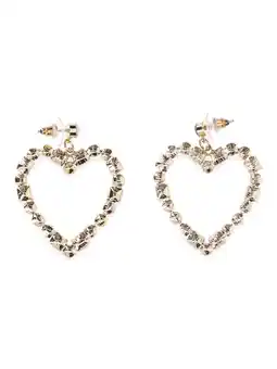 Walmart Madden NYC Women's Fashion Gold Tone Mixed Gem Heart Drop Earrings offer