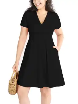 Walmart POSESHE Women's Plus Size Summer Dress with Pockets, Casual and Party Ready offer