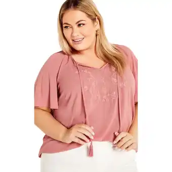 Walmart Avenue Women's Plus Size Gemma Emb Top offer