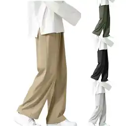 Walmart CHGBMOK Fall/Winter Men's Long Pants Fashion Summer Slim Casual Solid Classic Trousers on Clearance offer