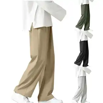 Walmart CHGBMOK Fall/Winter Men's Long Pants Fashion Summer Slim Casual Solid Classic Trousers on Clearance offer