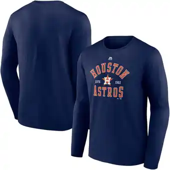 Walmart Men's Majestic Navy Houston Astros High Praise Long Sleeve T-Shirt offer
