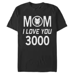 Walmart Men's Marvel Mom I Love You 300 Iron Man Badge Graphic Tee Black Small offer