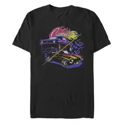 Walmart Men's General Motors Purple and Black Hotrod Camaros Graphic Tee Black Large offer