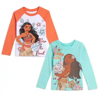 Walmart Disney Moana Infant Baby Girls 2 Pack Long Sleeve T-Shirts Infant to Little Kid offer
