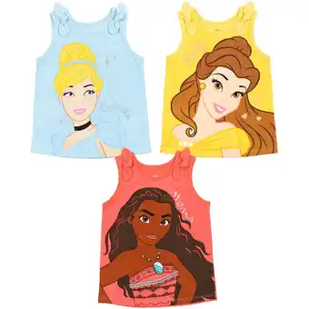 Walmart Disney Princess Moana Belle Cinderella Toddler Girls 3 Pack Tank Tops Infant to Big Kid offer