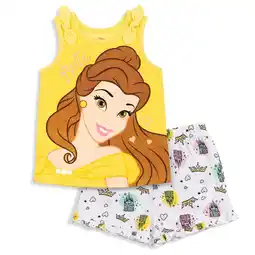 Walmart Disney Princess Belle Little Girls Tank Top French Terry Shorts Set Yellow 6-6X offer