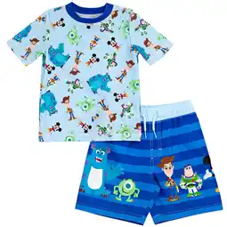 Walmart Disney Cartoon Character Print Lined 85% Polyester, Rash Guards (Boy’s) offer
