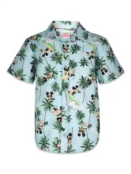 Walmart Disney Mickey Mouse Toddler Boys Hawaiian Button Down Dress Shirt offer