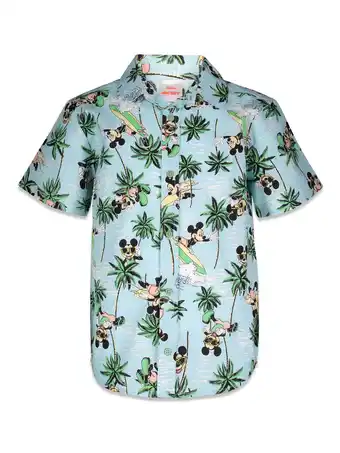 Walmart Disney Mickey Mouse Toddler Boys Hawaiian Button Down Dress Shirt offer