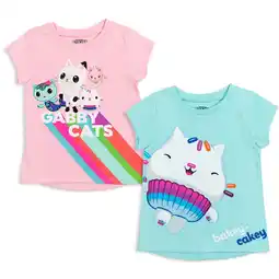 Walmart Dreamworks Gabby's Dollhouse Toddler Girls 2 Pack T-Shirts Toddler to Big Kid offer