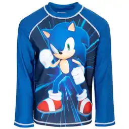 Walmart SEGA Sonic The Hedgehog UPF 50+ Rash Guard Swim Shirt Toddler to Big Kid offer