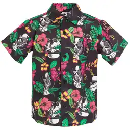 Walmart Star Wars Stormtrooper Darth Vader Toddler Boys Hawaiian Button Down Shirt Black 4T offer
