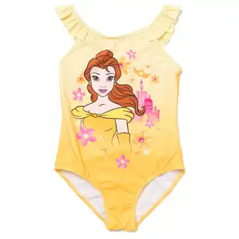 Walmart Disney Princess Belle UPF 50+ One Piece Bathing Suit Toddler to Little Kid offer