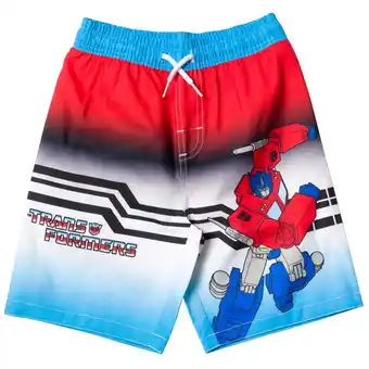 Walmart Transformers Optimus Prime Big Boys Swim Trunks Bathing Suit Multicolor 10-12 offer