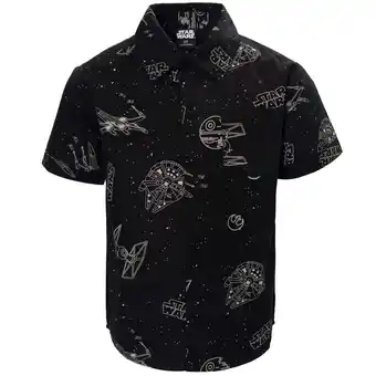 Walmart Star Wars Millennium Falcon TIE Fighter X-Wing Little Boys Button Down Shirt Toddler to Big Kid offer