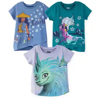 Walmart Disney Raya and the Last Dragon Sisu 3 Pack Crossover T-Shirts Toddler to Big Kid offer
