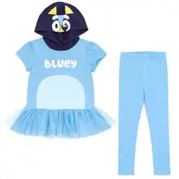 Walmart Bluey Little Girls Cosplay T-Shirt Dress and Leggings Outfit Set Toddler to Big Kid offer