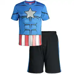 Walmart Marvel Avengers Captain America Little Boys' Athletic T-Shirt & Mesh Shorts Set, Blue (14) offer