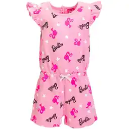 Walmart Barbie Toddler Girls French Terry Sleeveless Romper Toddler to Big Kid offer