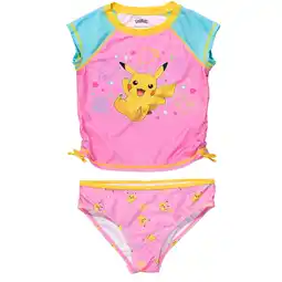 Walmart Pokemon Pikachu Rashguard and Bikini Bottom Set, Sizes 14-16, Pink offer