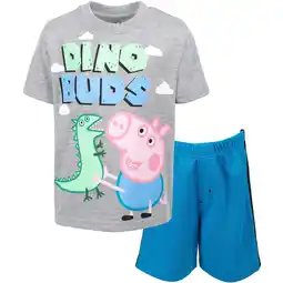 Walmart Peppa Pig Toddler Boys T-Shirt and Mesh Shorts Outfit Set Toddler to Little Kid offer
