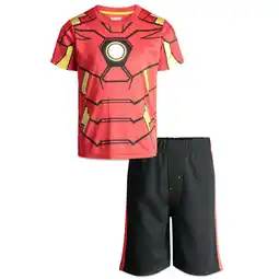 Walmart Marvel Avengers Iron Man Boys' T-Shirt & Shorts Clothing Set, Little Kids (Red, 7) offer