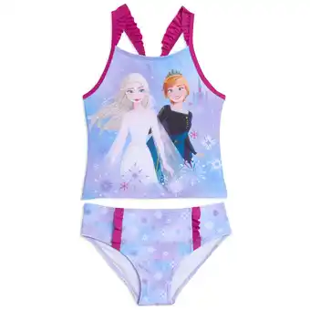 Walmart Disney Frozen Elsa Princess Anna Girls Tankini Top and Bikini Bottom Swim Set Toddler to Big Kid offer