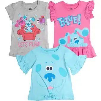 Walmart Nickelodeon Blue's Clues 3 Pack Peplum T-Shirts Toddler to Little Kid offer