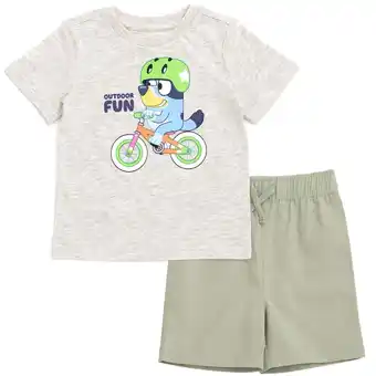 Walmart Bluey Little Boys T-Shirt and Shorts Outfit Set Toddler to Little Kid offer