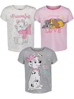 Walmart Disney The Aristocats Marie Toddler Girls 3 Pack Pullover T-Shirts Infant to Big Kid offer