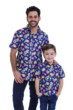 Walmart Despicable Me Minions Big Boys Matching Family Hawaiian Button Down Shirt Toddler to Big Kid offer