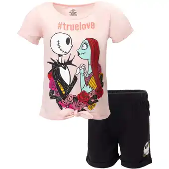 Walmart Disney Nightmare Before Christmas T-Shirt and French Terry Shorts Outfit Set Toddler to Big Kid offer