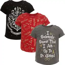 Walmart Harry Potter Toddler Girls 3 Pack T-Shirts Toddler to Big Kid offer