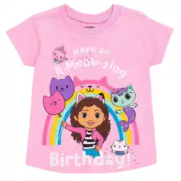 Walmart Dreamworks Gabby's Dollhouse MerCat Kitty Fairy Cakey Cat Birthday Toddler Girls T-Shirt Pink 2T offer