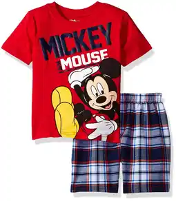 Walmart Disney Mickey Mouse Big Boys Short Sleeve Graphic T-Shirt & Shorts Set Red 8 offer