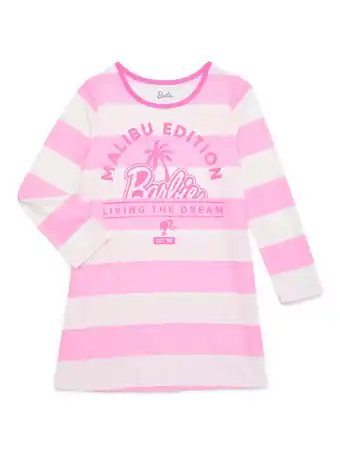 Walmart Barbie Girls Long Sleeve Sleep Gown , Sizes 4-12 offer