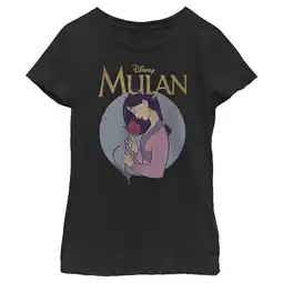 Walmart Girl's Mulan Smelling the Flower Graphic Tee Black Small offer