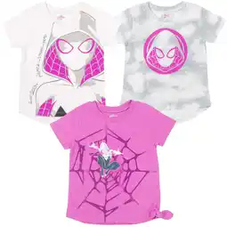 Walmart Marvel Spider-Verse Spider-Gwen Ghost Spider Little Girls 3 Pack T-Shirts Toddler to Big Kid offer