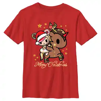 Walmart Boy's Tokidoki Merry Christmas Donutella Graphic Tee Red Large offer