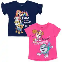 Walmart Paw Patrol Skye Chase Marshall Toddler Girls 2 Pack T-Shirts Toddler to Big Kid offer