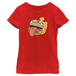 Walmart Girl's Fortnite Durr Burger Sticker Graphic Tee Red Large offer