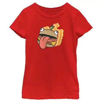 Walmart Girl's Fortnite Durr Burger Sticker Graphic Tee Red Large offer