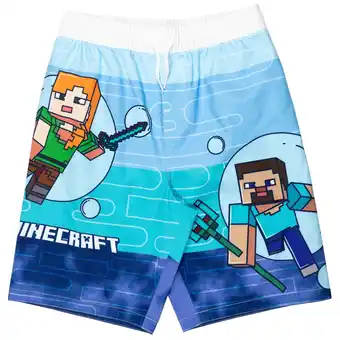 Walmart Minecraft Steve Alex UPF 50+ Swim Trunks Bathing Suit Little Kid to Big offer
