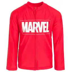 Walmart Marvel Avengers Little Boys Rash Guard Swim Shirt Logo Red 4 offer