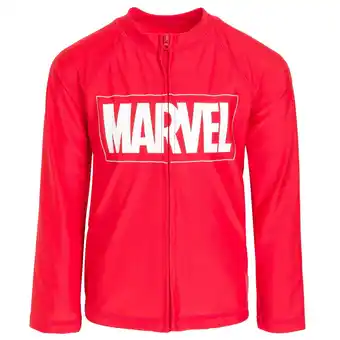 Walmart Marvel Avengers Little Boys Rash Guard Swim Shirt Logo Red 4 offer