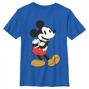 Walmart Boy's Mickey & Friends Retro Pose Graphic Tee Royal Blue Large offer