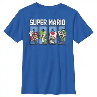 Walmart Boy's Nintendo Super Mario Bros. Character Fill Graphic Tee Royal Blue Medium offer