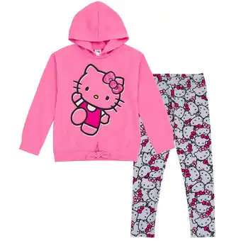 Walmart Hello Kitty Toddler Girls Pullover FleeceHoodie and Leggings Outfit Set Pink / Gray 2T offer